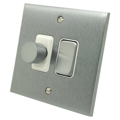 Trim Satin Chrome Dimmer and Light Switch Combination - SuperSockets.co.uk